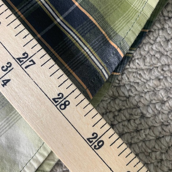 Panhandle‎ Slim Mens Shirt Size Medium Blue/Green Plaid Long Sleeves Snap Front - Picture 6 of 10